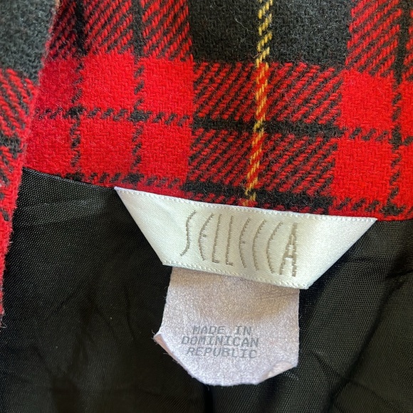 Sellecca Women’s Oversize Red Plaid One Button Pocket Wool Blend Blazer Size 10 - Picture 5 of 9
